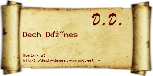 Dech Dénes névjegykártya